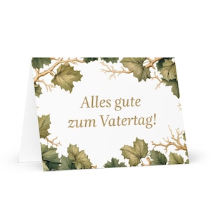 Carte de fête des pères allemande / suisse - Suisse voeux avec arbres colorés plantes cadeau pour lui conjoint mari papa grand-père papa pères