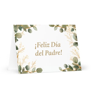 Carte espagnole de fête des pères - Espagne salutation avec des arbres colorés plantes cadeau pour lui époux mari papa père grand-père papa pères