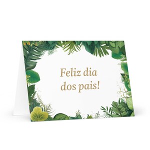 Karte zum Vatertag Brasilien / Portugiese / Brasilianisch - Brasilien Gruß mit bunten Bäumen Pflanzen Geschenk für ihn Ehepartner Ehemann Papa Großvater Papa