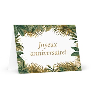 Carte d'anniversaire française / béninoise Botanique - Bénin voeux festif voeux arbres colorés plantes cadeau heureux pour un ami lui sa maman