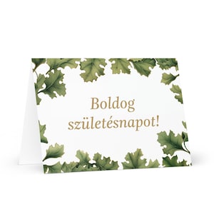 Carte d'anniversaire hongroise botanique - Hongrie voeux festif voeux arbres colorés plantes cadeau heureux pour un ami lui sa maman papa