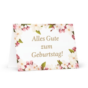 Geburtstagskarte Deutsch / Österreichisch Blumen - Österreich Gruß festlich Wunsch bunt Blumen Geschenk glücklich für Freundin Mama Papa