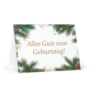 Carte d'anniversaire allemande botanique - Allemagne voeux festif voeux arbres colorés plantes cadeau heureux pour un ami lui sa maman mère