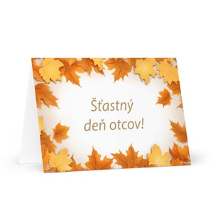 Carte slovaque pour la fête des pères - Slovaquie voeux avec arbres colorés plantes cadeau pour lui époux mari papa père grand-père papa pères