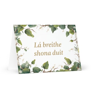 Carte d'anniversaire irlandaise botanique - Irlande voeux festif voeux arbres colorés plantes cadeau heureux pour un ami lui sa maman père papa