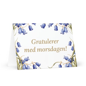 Norwegische Muttertagskarte - Norwegen Gruß mit bunten Blumen Blumengeschenk für ihre Ehepartner Frau Mutter Mutter Großmutter Liebe Erbe
