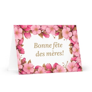 Französische / kanadische Muttertagskarte - Kanada-Gruß mit bunten Blumen Blumengeschenk für ihren Ehepartner Frau Mutter Mutter Großmutter Erbe
