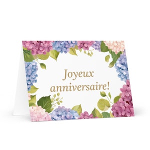 Carte d'anniversaire française / belge Fleurs - Belgique voeux festif voeux cadeau floral coloré heureux pour un ami lui sa maman sa mère