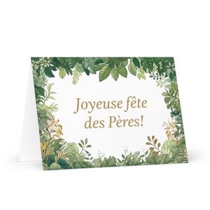Carte de fête des pères française / République démocratique du Congo (RDC) - voeux avec des plantes d'arbres colorés cadeau pour lui épouse mari père
