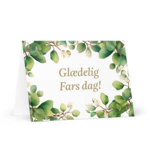 Carte danoise pour la fête des pères - Danemark voeux avec arbres colorés plantes cadeau pour lui époux mari papa père grand-père amour papa