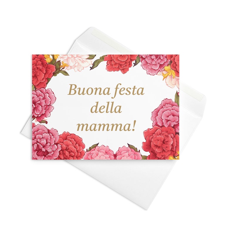 Italian Mother's Day Card - Italy Greeting With Colorful Flowers Floral ...