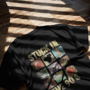 90-tals tecknad t-shirt, retrografiktröja, nostalgisk throwback