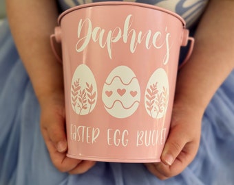 Personalised Easter egg hunt bucket