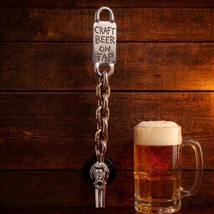 Industrial Chain Beer Tap Handle | Stainless Steel Draft Handle | Custom Bar Tap | Handmade Kegerator Tap | Heavy Duty Bar Decor