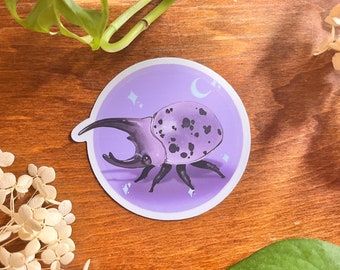 Cute Eastern Hercules Beetle Vinyl Sticker