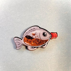 Full bleed, Soy Sauce Fish, Sushi, Cute, Acrylic Pin