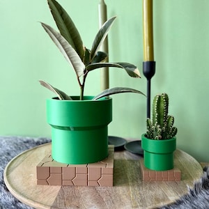 Retro Pipe Planter STL | Gaming Plant Pot | Retro Game Decor | Fits 55mm Succulent Pot