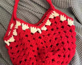 Handmade wool crochet bag