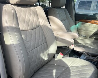 Tan Leather Seat Cover Replacement For 1998-2007 Toyota Land Cruiser – Front Driver/Passenger