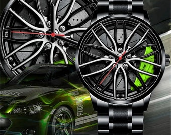 Sports car rim shapes watch for men women