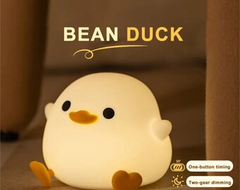 Veilleuse LED canard mignon, lampe en silicone animaux de bande dessinée, rechargeable par USB, cadeau pour chambre de bébé, fille, fille, garçon, lui, baby shower. elle