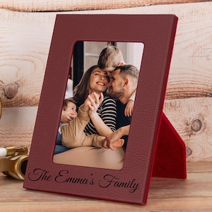 Aangepaste lederen fotolijsten, gepersonaliseerde bruiloft fotolijst, 3e huwelijksverjaardag, 4 x 6 fotolijst, afstudeerlijst, valentijnscadeau