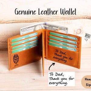 Personalisiertes Leder Portemonnaie für Männer, Personalisiertes Schlankes Portemonnaie für Ehemann, Freund, Papa, Bräutigam Geschenk
