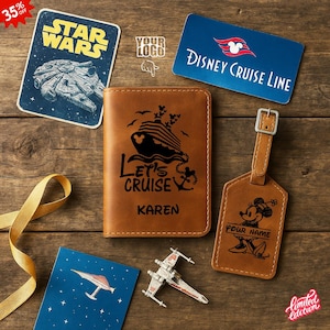 Personalized Leather Passport Cover & Luggage Tag: Disney, Star Wars, Star Trek