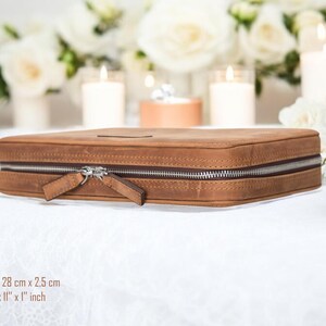 Leather Travel Cable Organizer Bag, Zippered Tech Pouch for Chargers (Personalized) image 20
