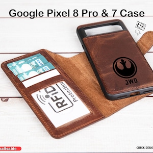 Personalisierte Google Pixel 8 Telefon Fall Leder, Pixel 8 Pro Leder Brieftasche Fall, Star Wars Pixel 8 Lederhülle, Leder Pixel 7 Pro Fall