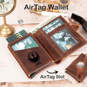 Portefeuille Airtag Magsafe en cuir personnalisé, Portefeuille en cuir Star Trek, porte-Airtag Apple mince, Portefeuille Rfid femme, Portefeuille pop-up personnalisé pour homme