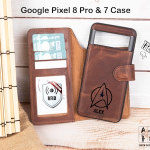 Portafoglio in pelle personalizzato per Google Pixel 8 Pro, cover in pelle per Google Pixel 8, custodia in pelle per Pixel 7, custodia per Pixel 7 Pro, custodia per Google Pixel 6a