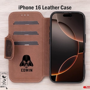 Coque personnalisée en cuir pour iphone 16 Pro, porte-cartes Star Wars pour iphone 16 Pro Max, Seigneur des anneaux pour iPhone 16, portefeuille pour iphone 16