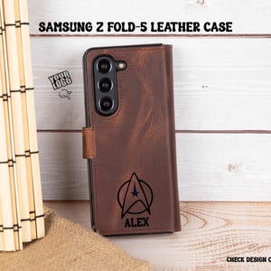 Custodia in pelle personalizzata per Samsung Galaxy Z Fold, custodia Star Wars per Galaxy Z Fold 5, custodia in pelle per Z Fold 5, portafoglio in pelle con protezione RFID per Z Fold