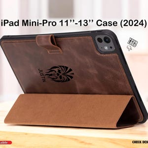 Custom Leather ipad Case, Personalized Leather 2024 iPad Pro 13/11 Case, Portfolio Case with Apple Pencil, Star Wars Leather ipad Sleeve