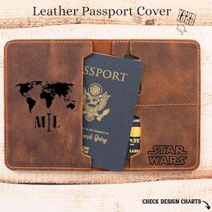 Personalized Leather Passport Holder: Engraved Travel Wallet