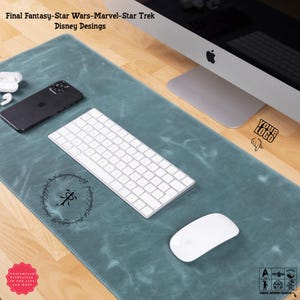 Personalized Top Grain Leather Mouse Pad: Large Custom Desk Mat