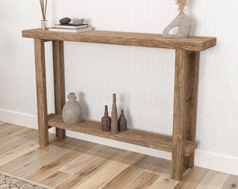 Reclaimed Wood Console Table - Rustic Console Table - Narrow Console Table - Entryway Console - Unique console table