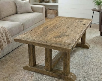 Salontafel van teruggewonnen hout - Rustiek boerderijmeubilair - Barnwood-stijl - aangepast formaat