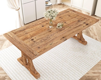 Tavolo da pranzo rustico: stile fattoria in legno di recupero - Dimensioni personalizzate disponibili