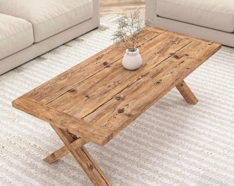 Reclaimed Wood Coffee Table: Rustic Farmhouse Style - Custom Sizes