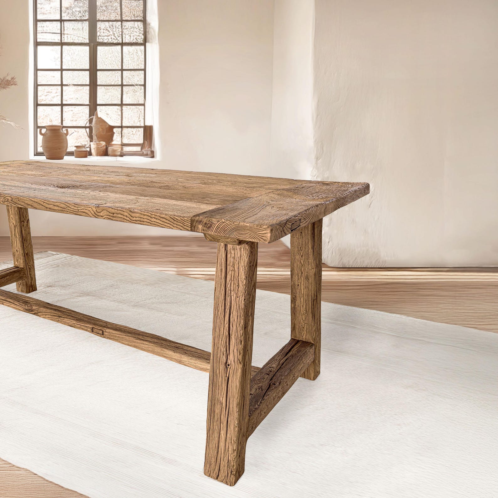 Rustic Dining Table: Reclaimed Wood Farmhouse Style - Custom Sizes ...