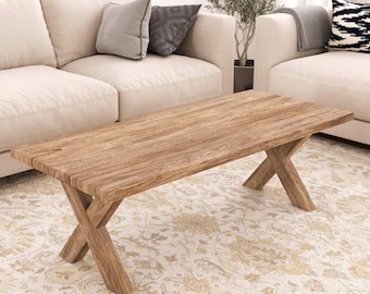 Rustic Reclaimed Wood Coffee Table: Natural Style Furniture