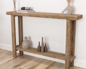 Reclaimed Wood Entryway Console Table –  Rustic Farmhouse Style - Hallway Furniture