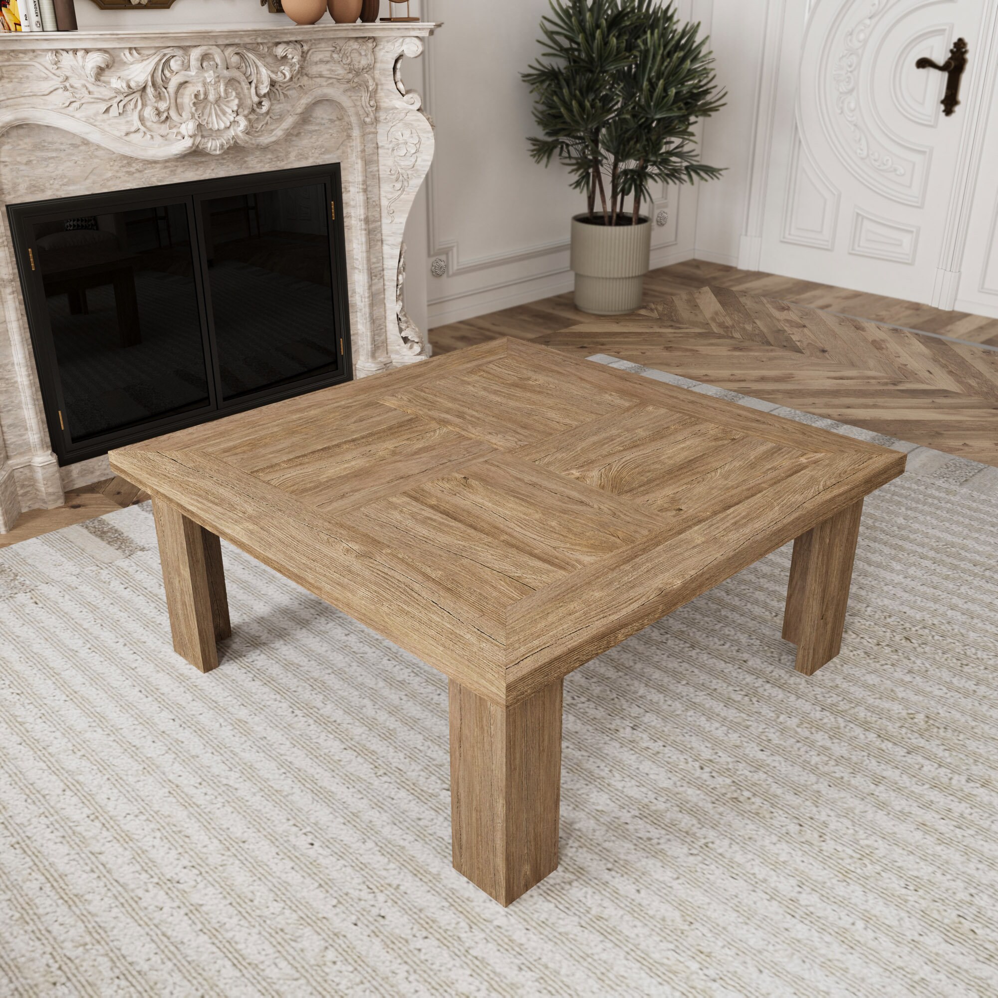 Rustic Square Coffee Table reclaimed Wood Coffee Table Large Square ...