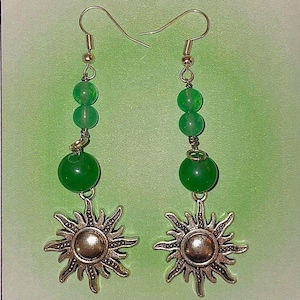 aventurine sun crystal earrings