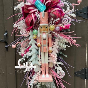 Pink Nutcracker Christmas Swag: XL Holiday Wreath