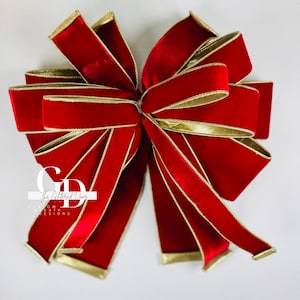 Oversized Red Christmas Bow: Luxury Holiday Tree Topper