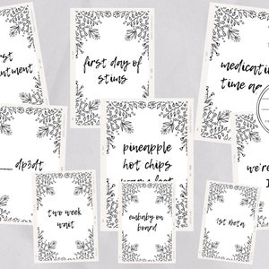 Cartes de bricolage imprimables Les cartes d’étapes de la FIV célèbrent les cartes de fertilité du voyage de la FIV minimalistes
