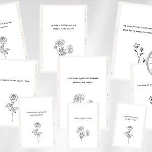 Cartes imprimables d'affirmation de FIV cartes DIY minimalistes affirmation de pleine conscience de fertilité FIV